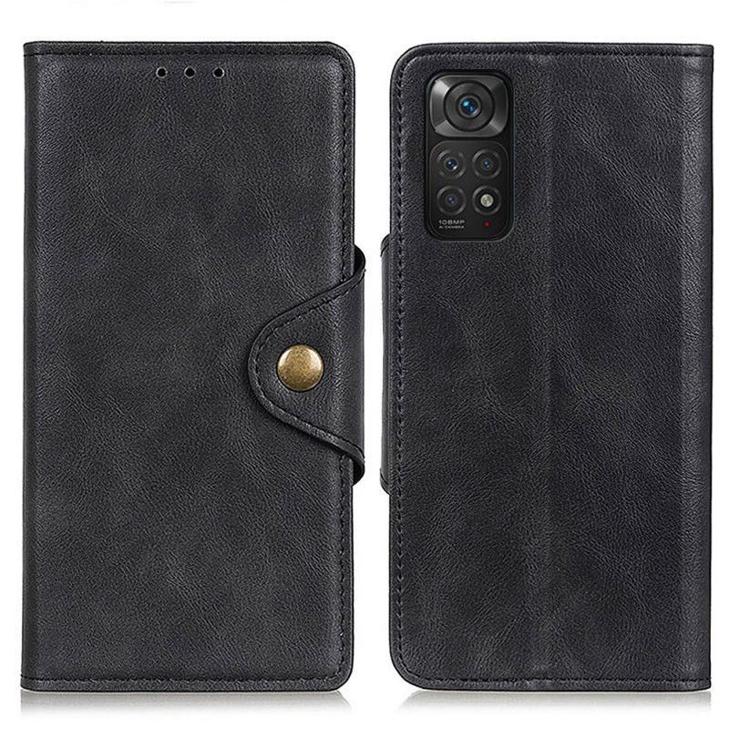 Lærdeksel Til Xiaomi Redmi Note 11 / 11S Faux Skinnknapp