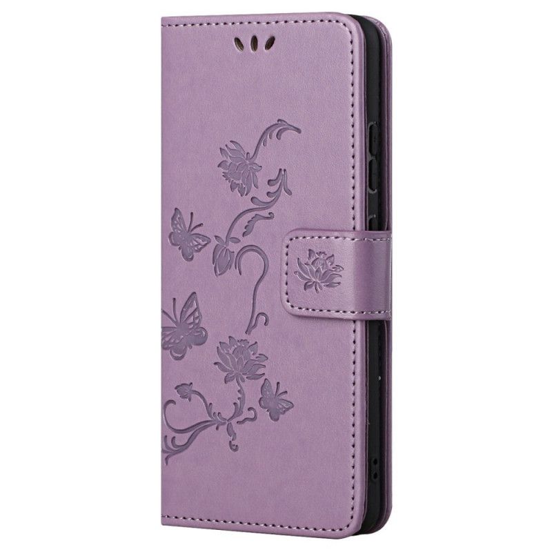 Lærdeksel Til Xiaomi Redmi Note 11 / 11S Med Kjede Thong Blomster