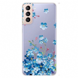 Deksel Til Samsung Galaxy S22 Plus 5G Blå Blomster