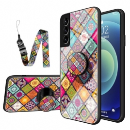 Deksel Til Samsung Galaxy S22 Plus 5G Magnetisk Patchworkholder