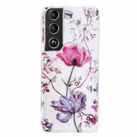 Deksel Til Samsung Galaxy S22 Plus 5G Marmorerte Blomster