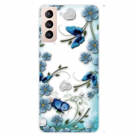 Deksel Til Samsung Galaxy S22 Plus 5G Retro Sommerfugler Og Blomster