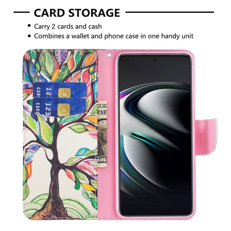 Folio Deksel Til Samsung Galaxy S22 Plus 5G Farget Tre