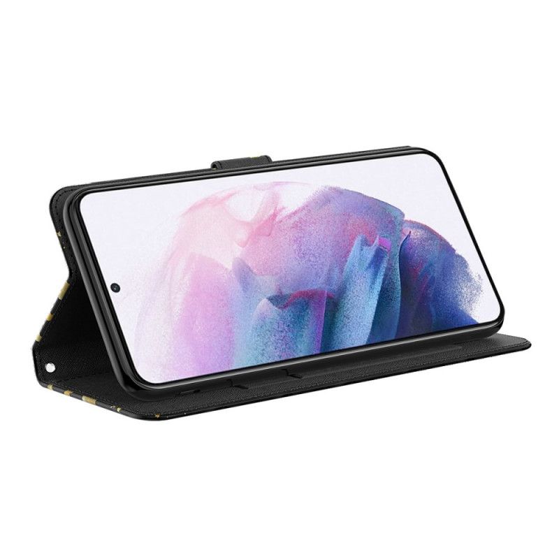 Folio Deksel Til Samsung Galaxy S22 Plus 5G Gule Sommerfugler