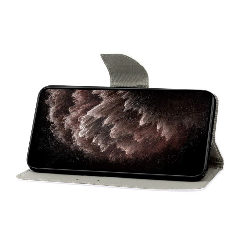 Folio Deksel Til Samsung Galaxy S22 Plus 5G Med Kjede Slut Aldri Å Drømme Navy Strappy