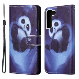 Folio Deksel Til Samsung Galaxy S22 Plus 5G Med Kjede Thong Space Panda