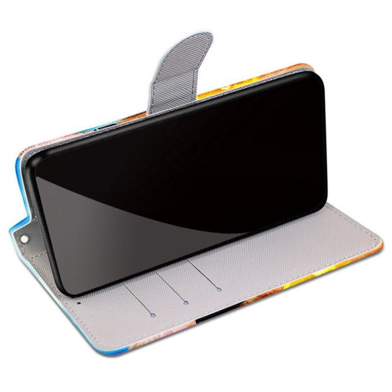 Folio Deksel Til Samsung Galaxy S22 Plus 5G Med Kjede Thong Sun Cat