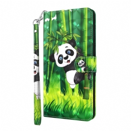 Folio Deksel Til Samsung Galaxy S22 Plus 5G Panda Og Bambus