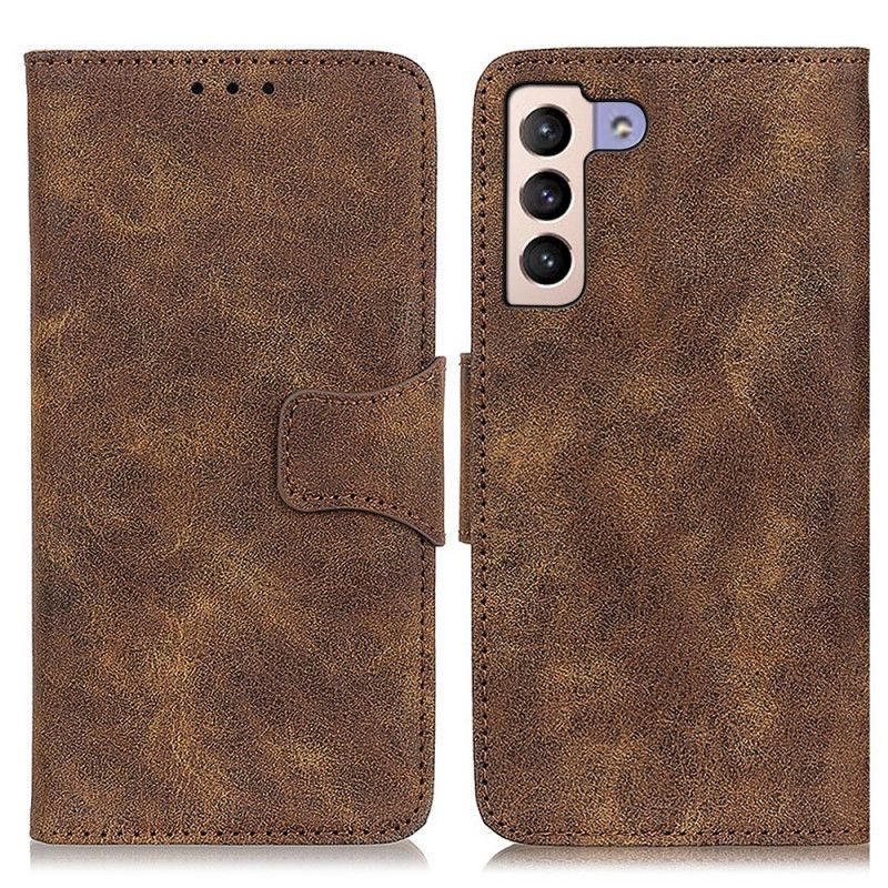 Folio Deksel Til Samsung Galaxy S22 Plus 5G Vintage Splittskinn