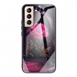 Mobildeksel Til Samsung Galaxy S22 Plus 5G Magisk Rosa Herdet Glass