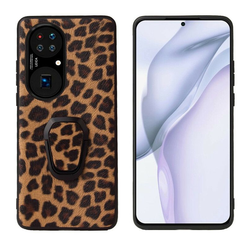 Deksel Til Huawei P50 Pro Ringstøtte I Leopardstil