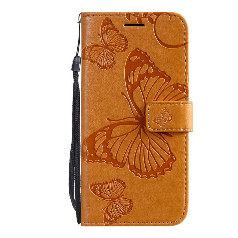 Folio Deksel Til Huawei P50 Pro Med Kjede Gigant Strappy Sommerfugler