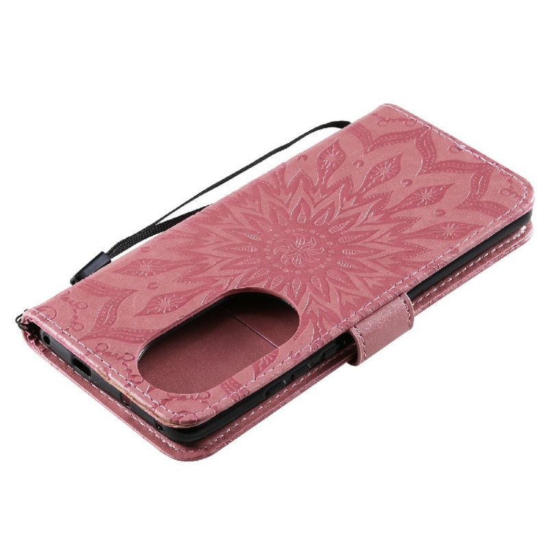 Folio Deksel Til Huawei P50 Pro Solblomst