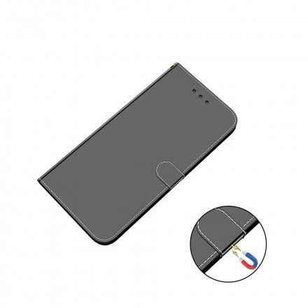 Folio Deksel Til Huawei P50 Pro Speildeksel I Imitert Skinn