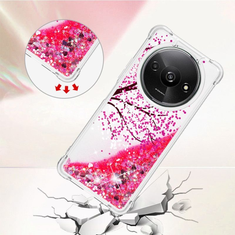 Deksel Poco C61 Mobildeksel Cherry Blossom Glitter