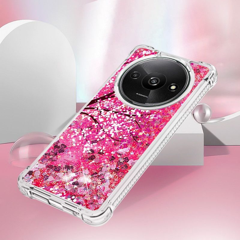 Deksel Poco C61 Mobildeksel Cherry Blossom Glitter