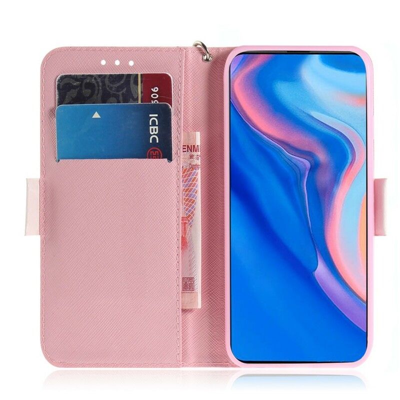 Folio Deksel Til Huawei P Smart Z / Honor 9X Med Kjede Thong Panda Love