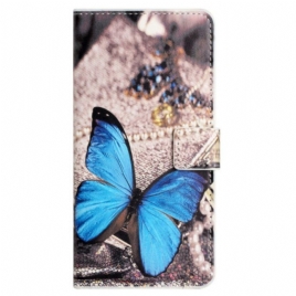 Folio Deksel Til Xiaomi Redmi Note 12 4G Blå Sommerfugl