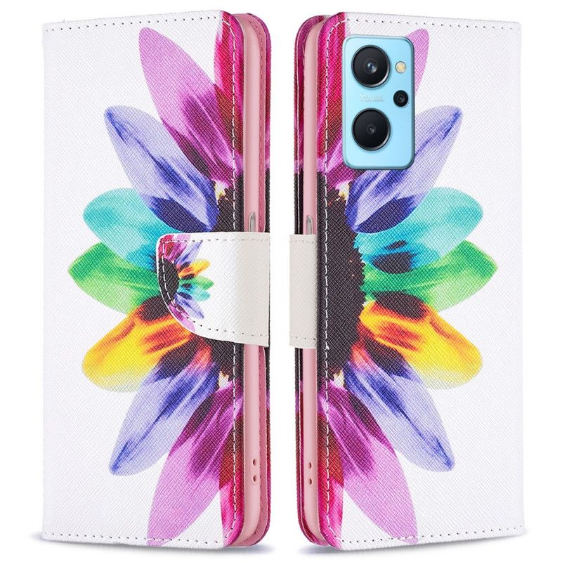 Folio Deksel Til Realme 9i Akvarellblomst