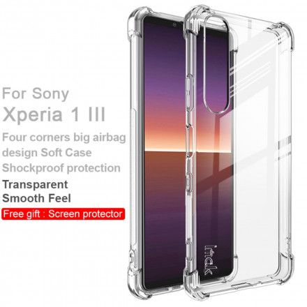 Deksel Til Sony Xperia 1 III Transparent Med Imak-skjermfilm
