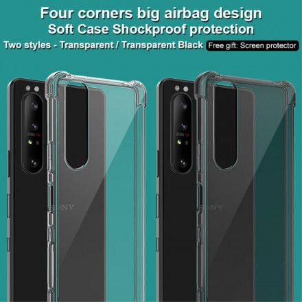Deksel Til Sony Xperia 1 III Transparent Med Imak-skjermfilm