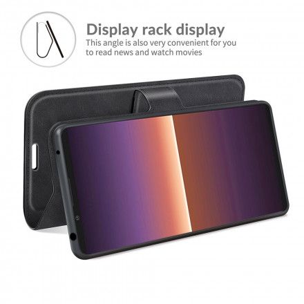 Folio Deksel Til Sony Xperia 1 III Ekstremt Slank Skinneffekt