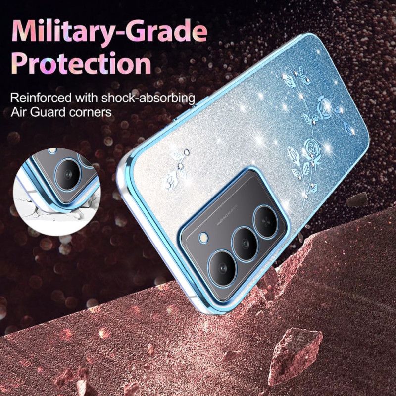 Deksel Realme 14x 5g Kadem Blomster Og Strass