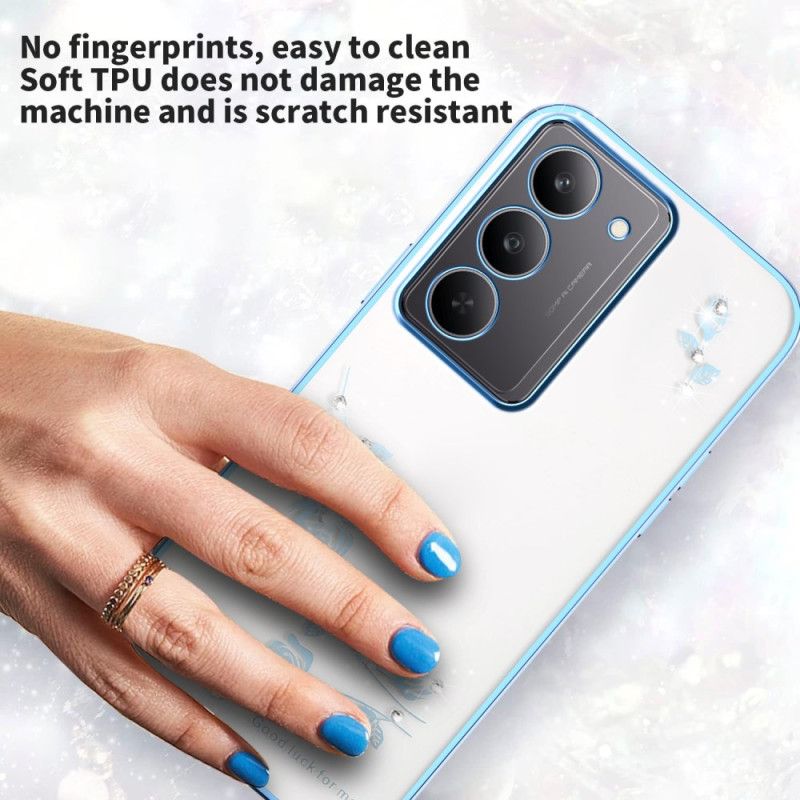 Deksel Til Realme 14x 5g Kadem Blomsterdekorasjon Og Strass