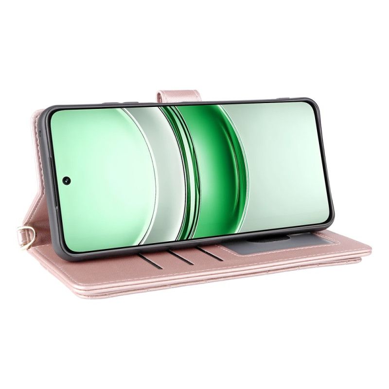 Folio Deksel Til Realme 14x 5g Vattert Med Stropp Og Skulderstropp