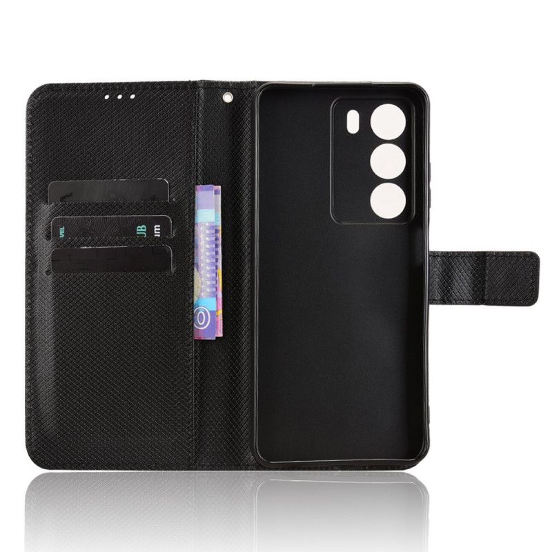 Lærdeksel Folio Deksel Realme 14x 5g Diamanttekstur