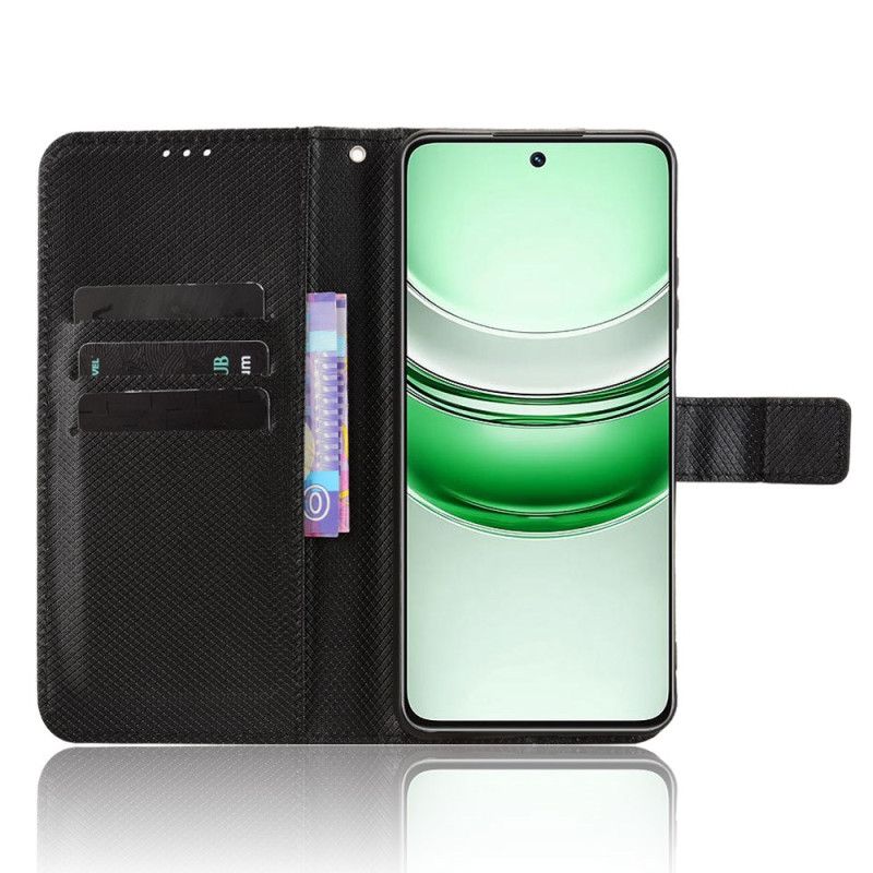 Lærdeksel Folio Deksel Realme 14x 5g Diamanttekstur