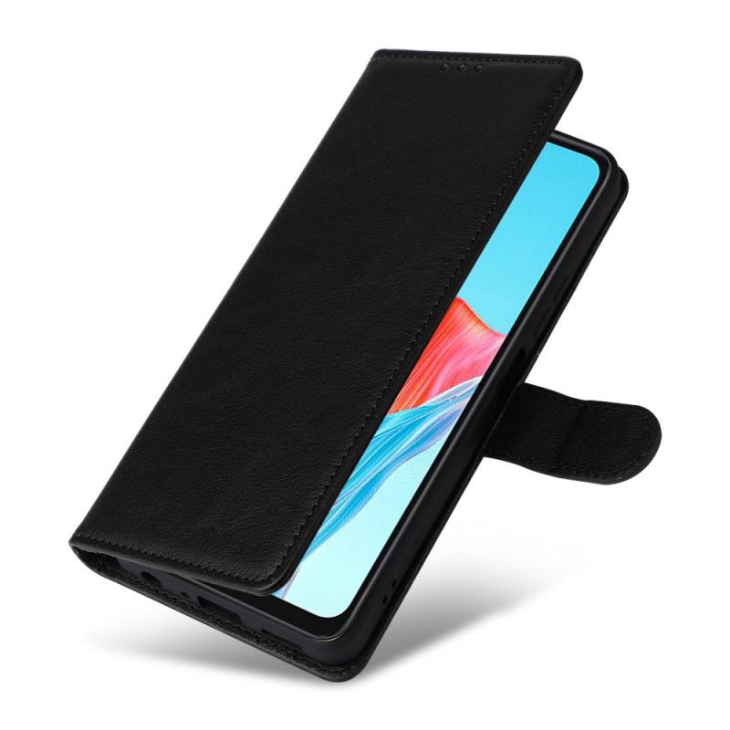 Lærdeksel Folio Deksel Realme 14x 5g Mobildeksel Ensfarget Imitasjonsskinn