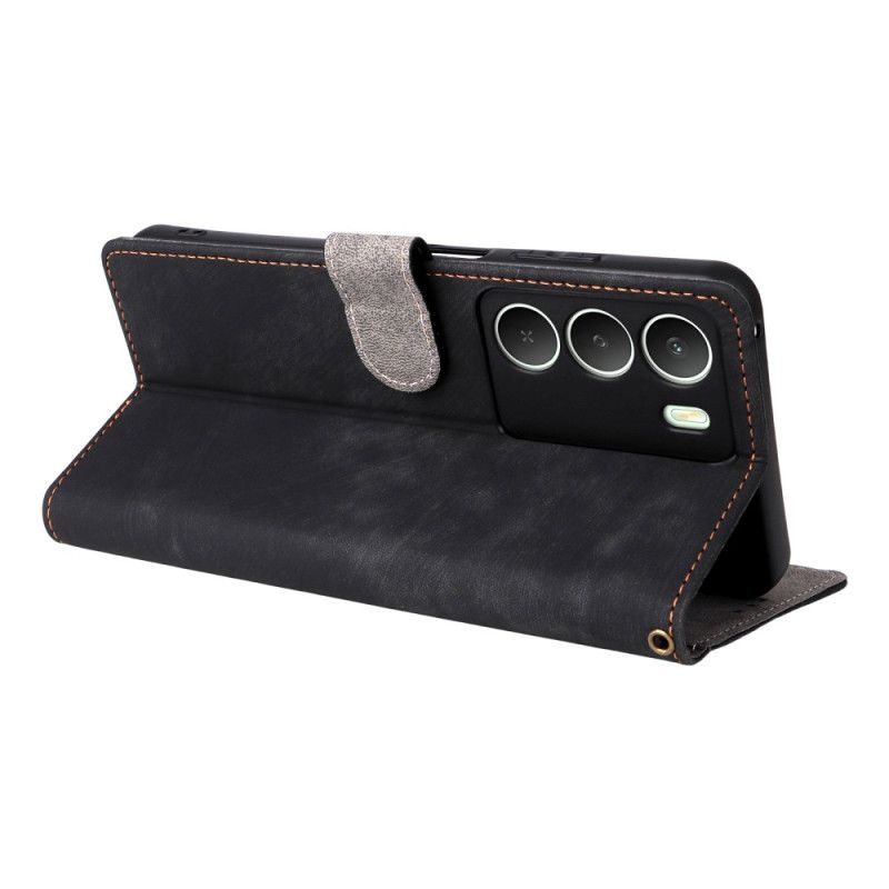 Lærdeksel Folio Deksel Realme 14x 5g Mobildeksel Rfid-beskyttelse I Imitasjonsskinn