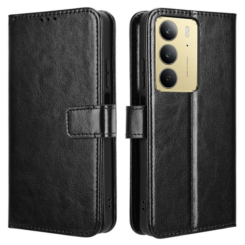 Lærdeksel Folio Deksel Realme 14x 5g Prangende Imitasjonsskinn