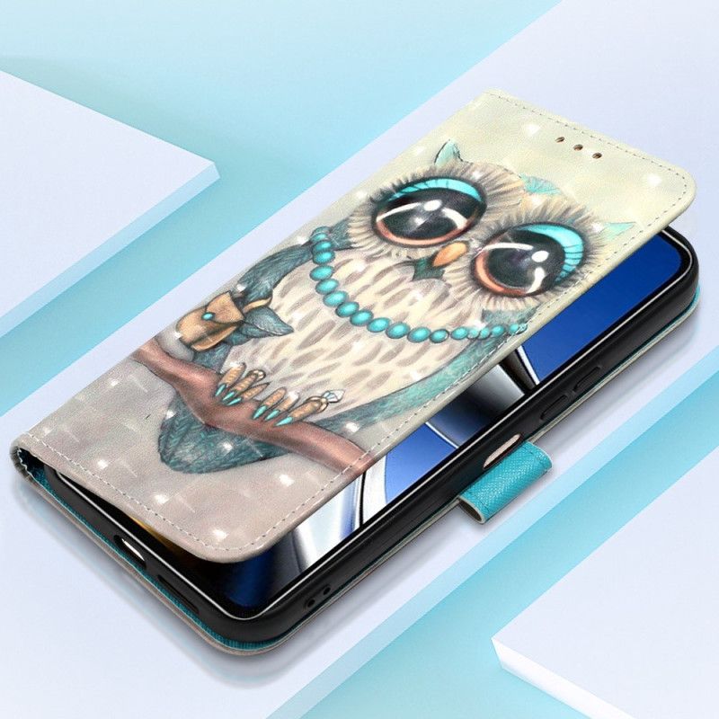 Folio Deksel Til Poco X4 Pro 5G Med Kjede Frøken Strappy Owl
