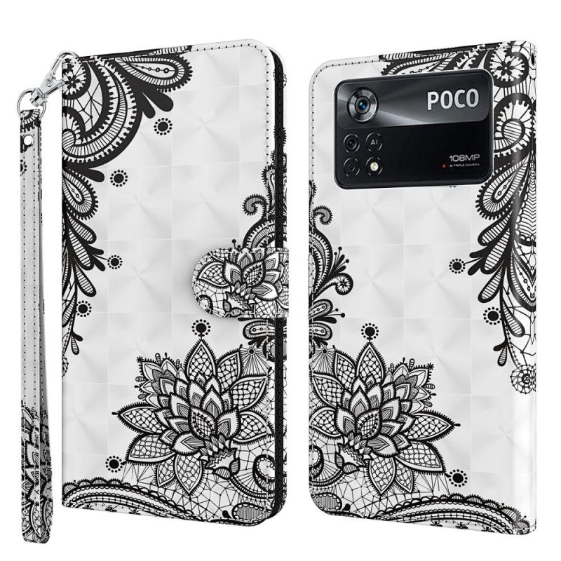 Folio Deksel Til Poco X4 Pro 5G Med Kjede Reim Blonde