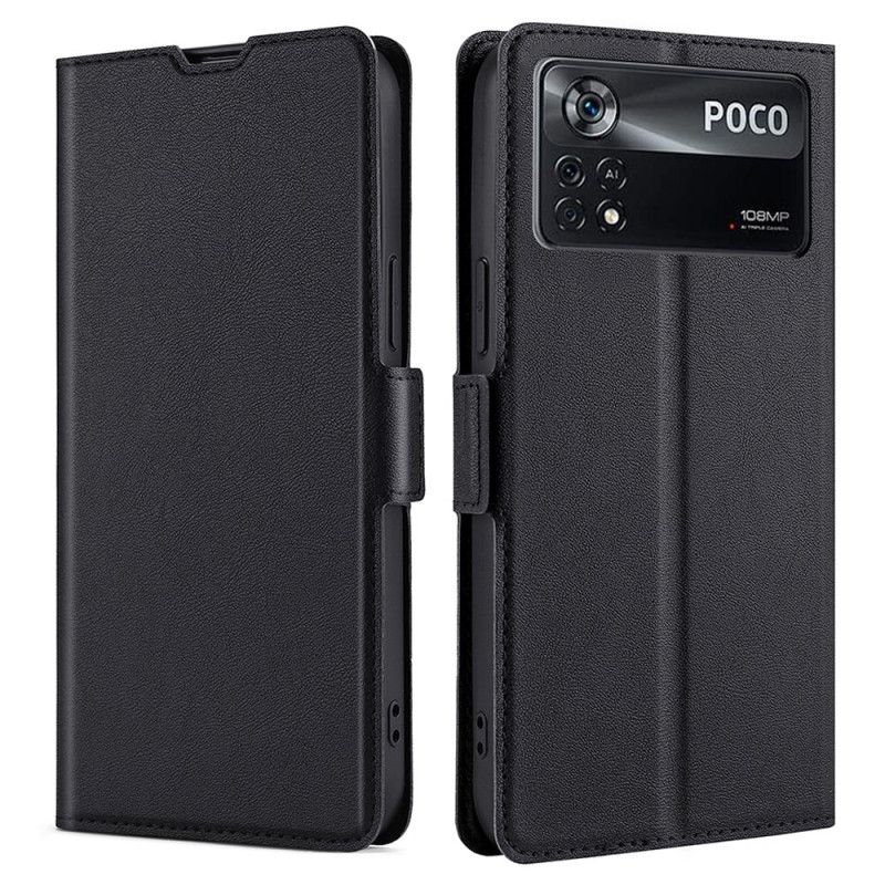Folio Deksel Til Poco X4 Pro 5G Ultra Fin Skinnstil