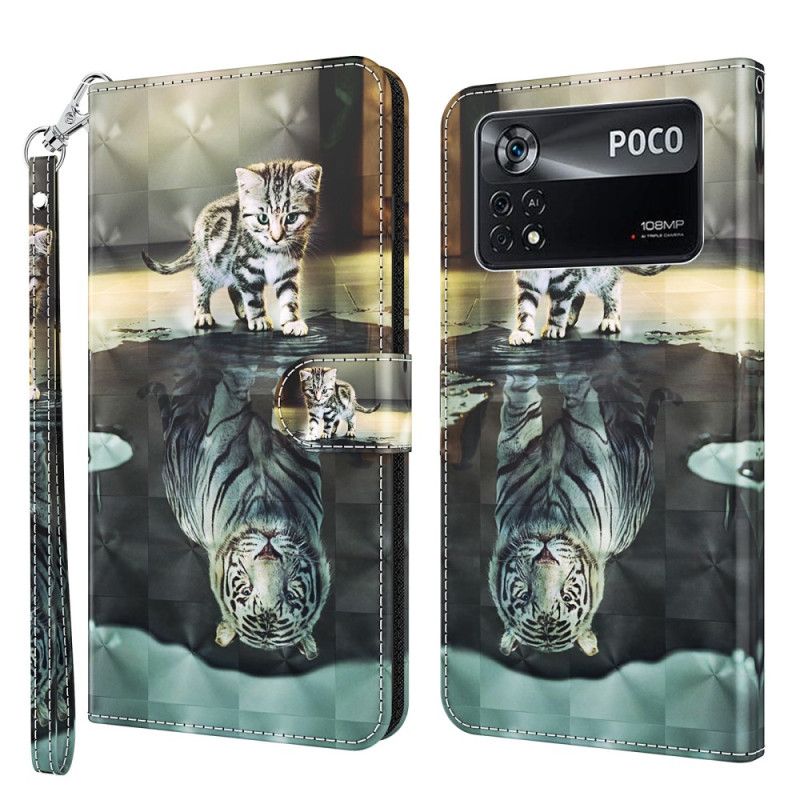 Lærdeksel Til Poco X4 Pro 5G Med Kjede Thong Kitten Dream