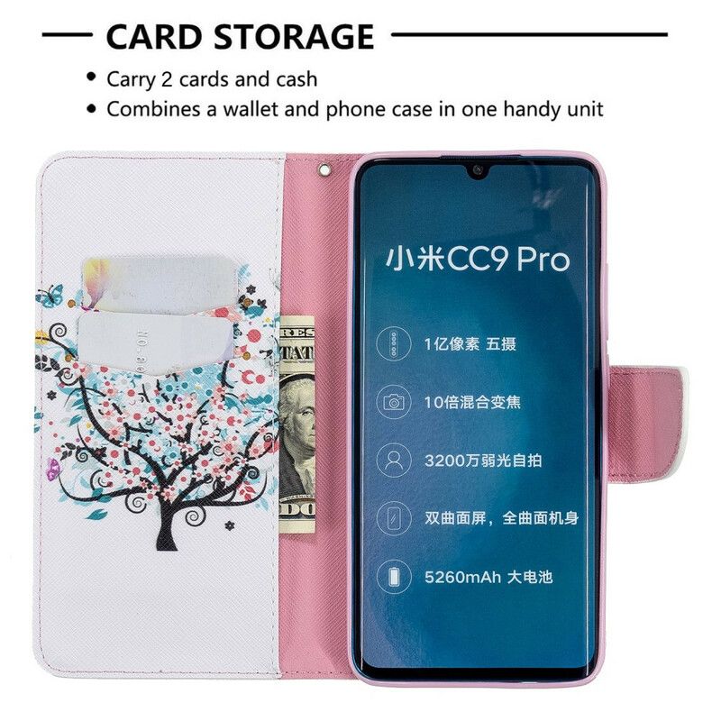 Lærdeksel Til Xiaomi Mi Note 10 / 10 Pro Blomstret Tre