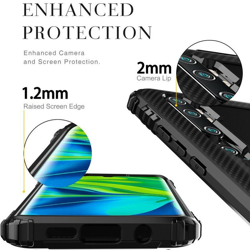 Mobildeksel Til Xiaomi Mi Note 10 / 10 Pro Ring Og Karbonfiber