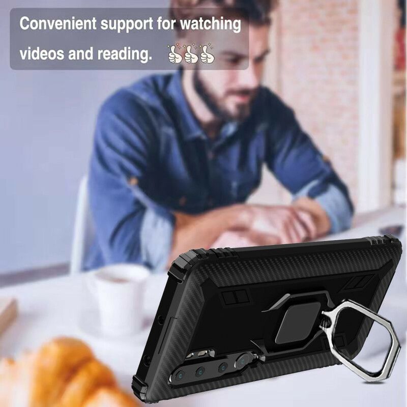 Mobildeksel Til Xiaomi Mi Note 10 / 10 Pro Ring Og Karbonfiber