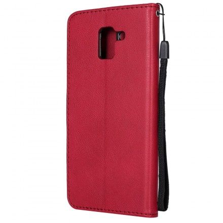 Folio Deksel Til Samsung Galaxy J6 Med Kjede Reim Skinneffekt
