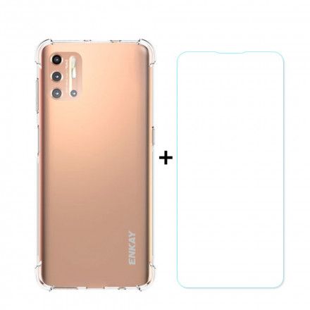 Deksel Til Moto G9 Plus Enkay Herdet Glass Og Kombinasjon