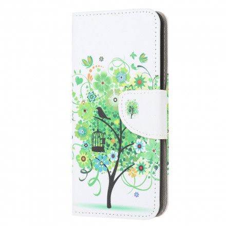 Folio Deksel Til Moto G9 Plus Blomstrende Tre