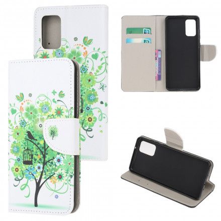 Folio Deksel Til Moto G9 Plus Blomstrende Tre