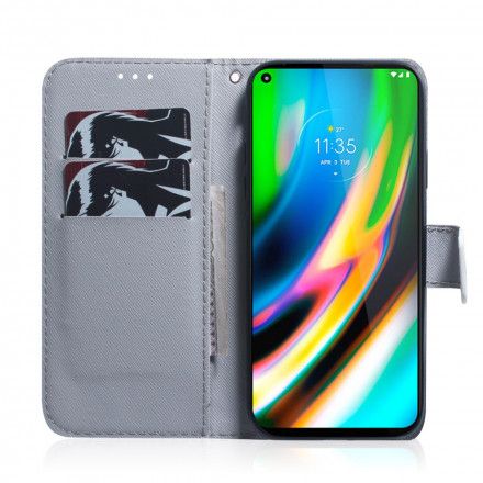 Folio Deksel Til Moto G9 Plus Blomstrende Tregren