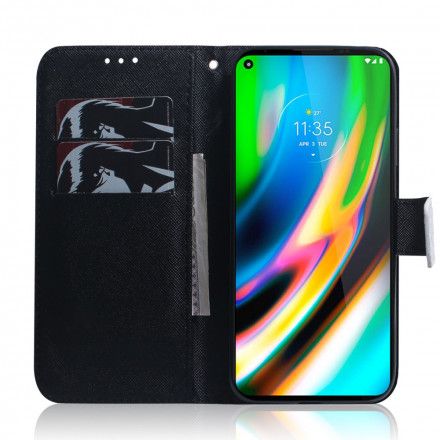 Folio Deksel Til Moto G9 Plus Pandaansikt