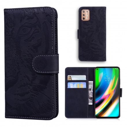 Folio Deksel Til Moto G9 Plus Tiger Face Print