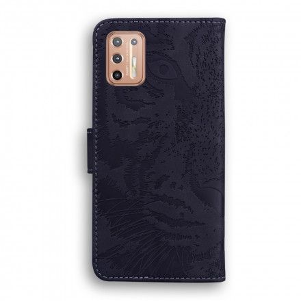 Folio Deksel Til Moto G9 Plus Tiger Face Print