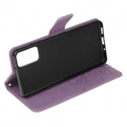 Lærdeksel Til Moto G9 Plus Med Kjede Tre Og Ugler